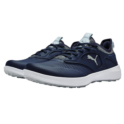 Navy-Ice Blue - Side - Puma Womens-Ladies Ignite Malibu Spikeless Golf Shoes