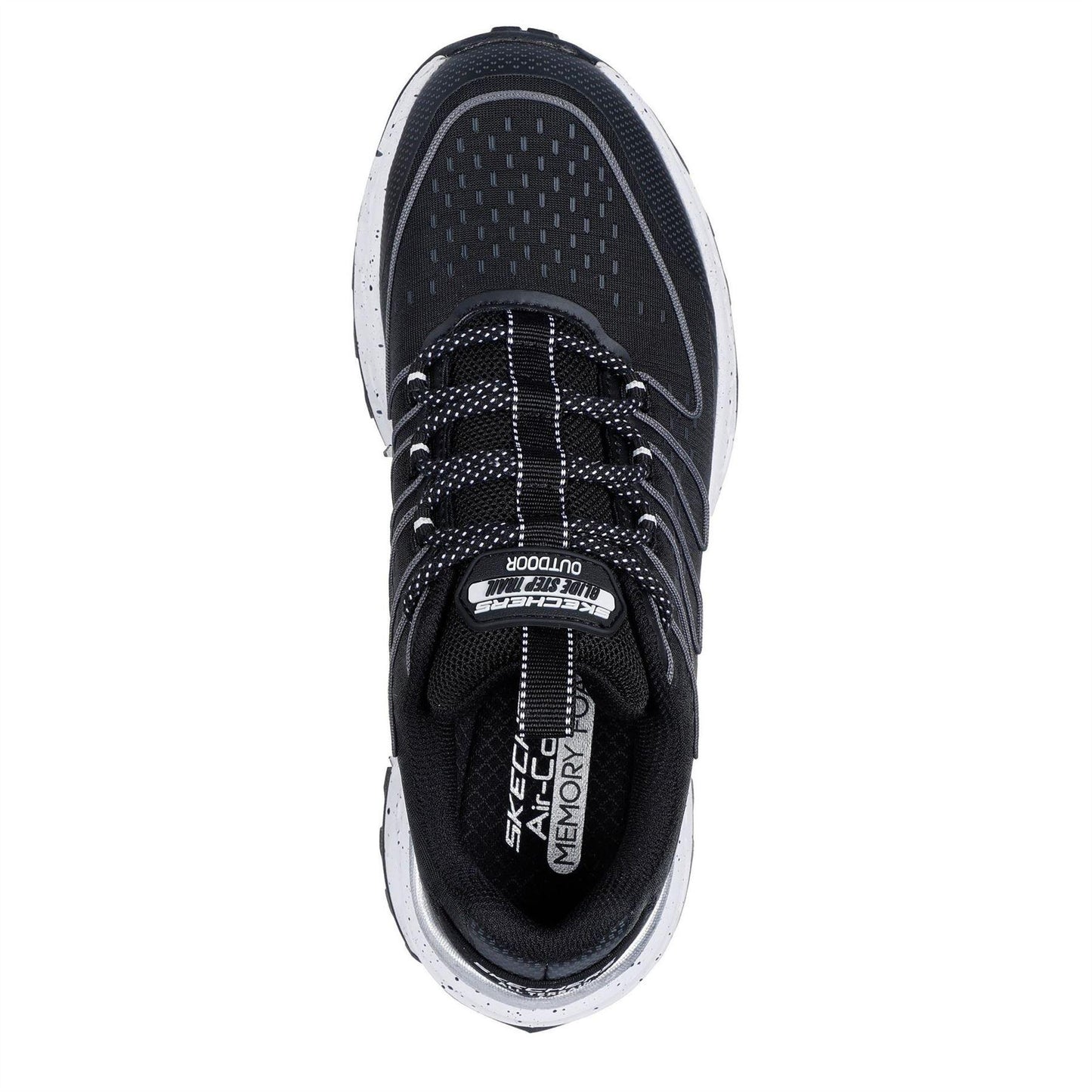Black-White - Side - Skechers Womens-Ladies Step At Slip-on Trainers