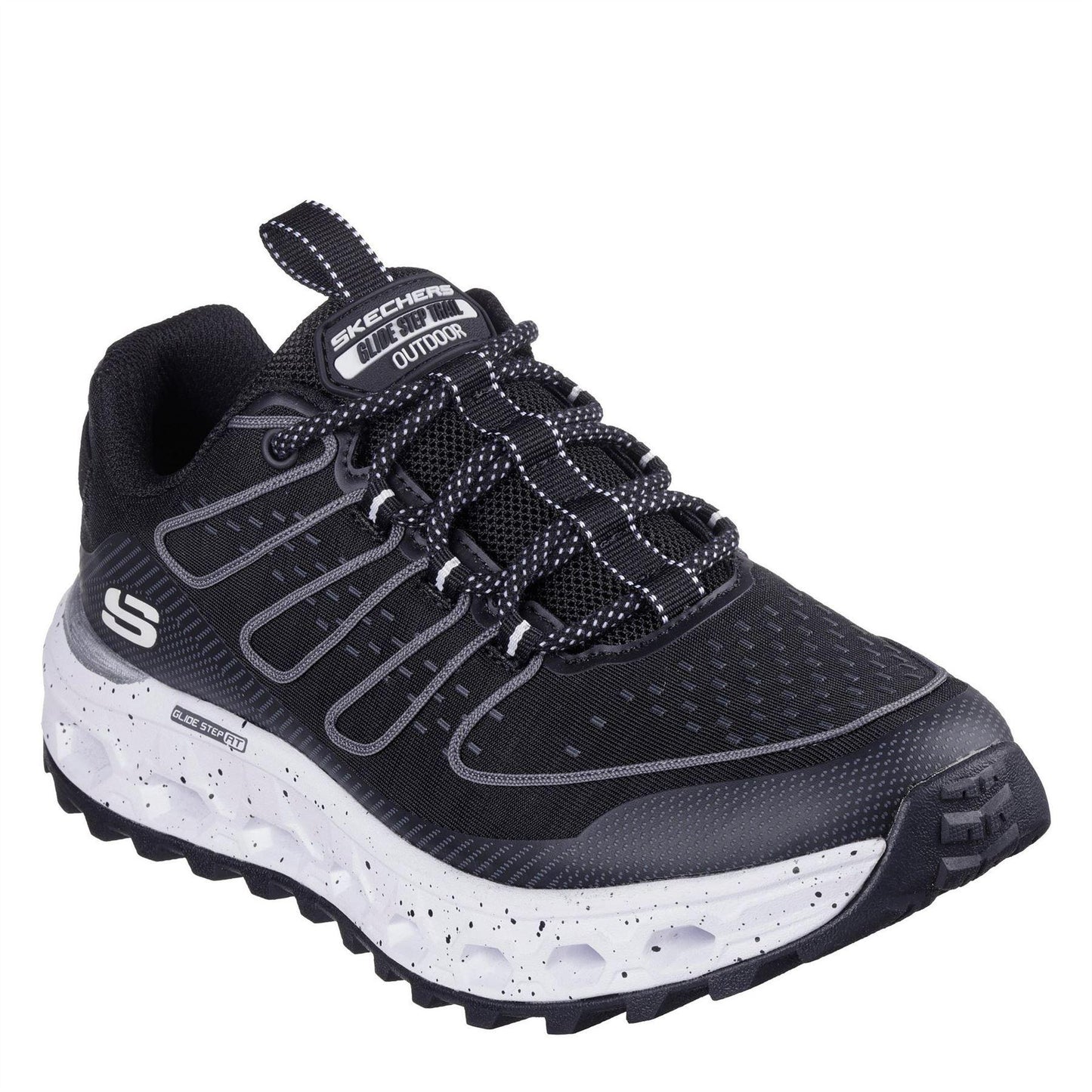 Black-White - Lifestyle - Skechers Womens-Ladies Step At Slip-on Trainers