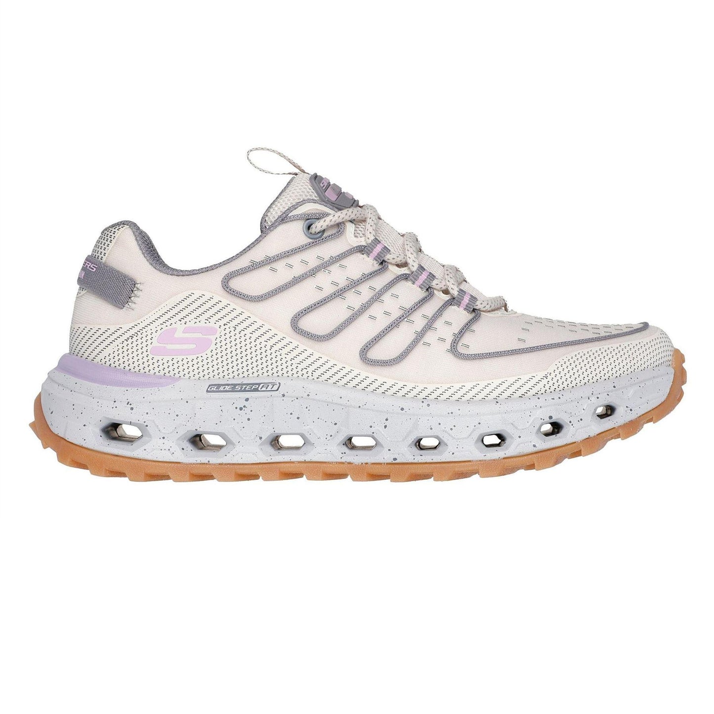 Natural-Purple - Front - Skechers Womens-Ladies Step At Slip-on Trainers