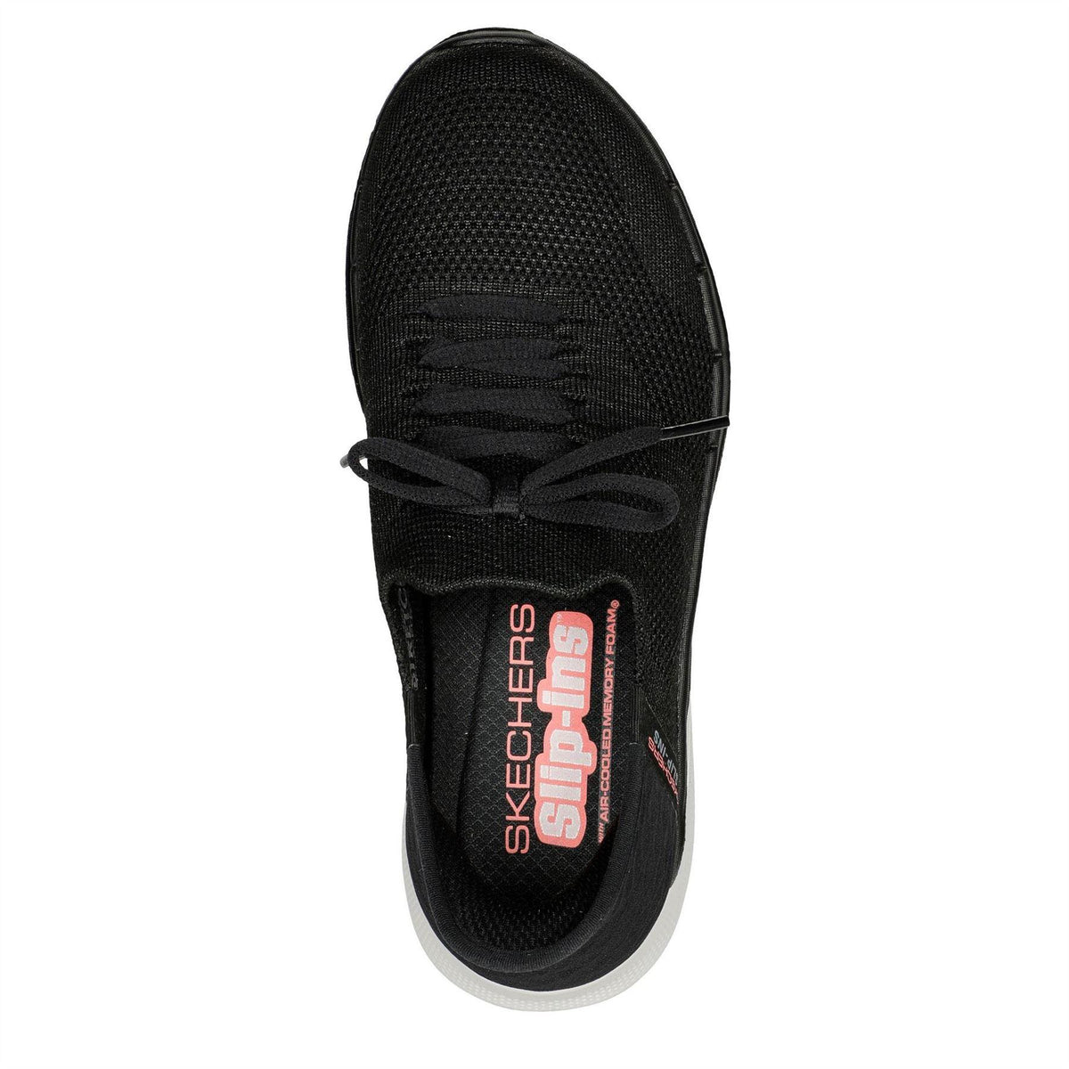 Black-Hot Pink - Side - Skechers Womens-Ladies Go Walk 6 Slip-on Trainers