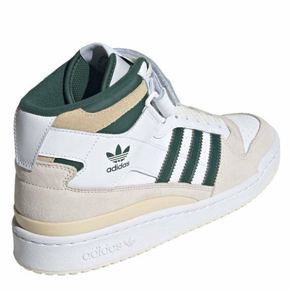 White - Back - Adidas Mens Forum Leather Mid Cut Trainers