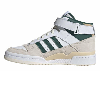 White - Side - Adidas Mens Forum Leather Mid Cut Trainers