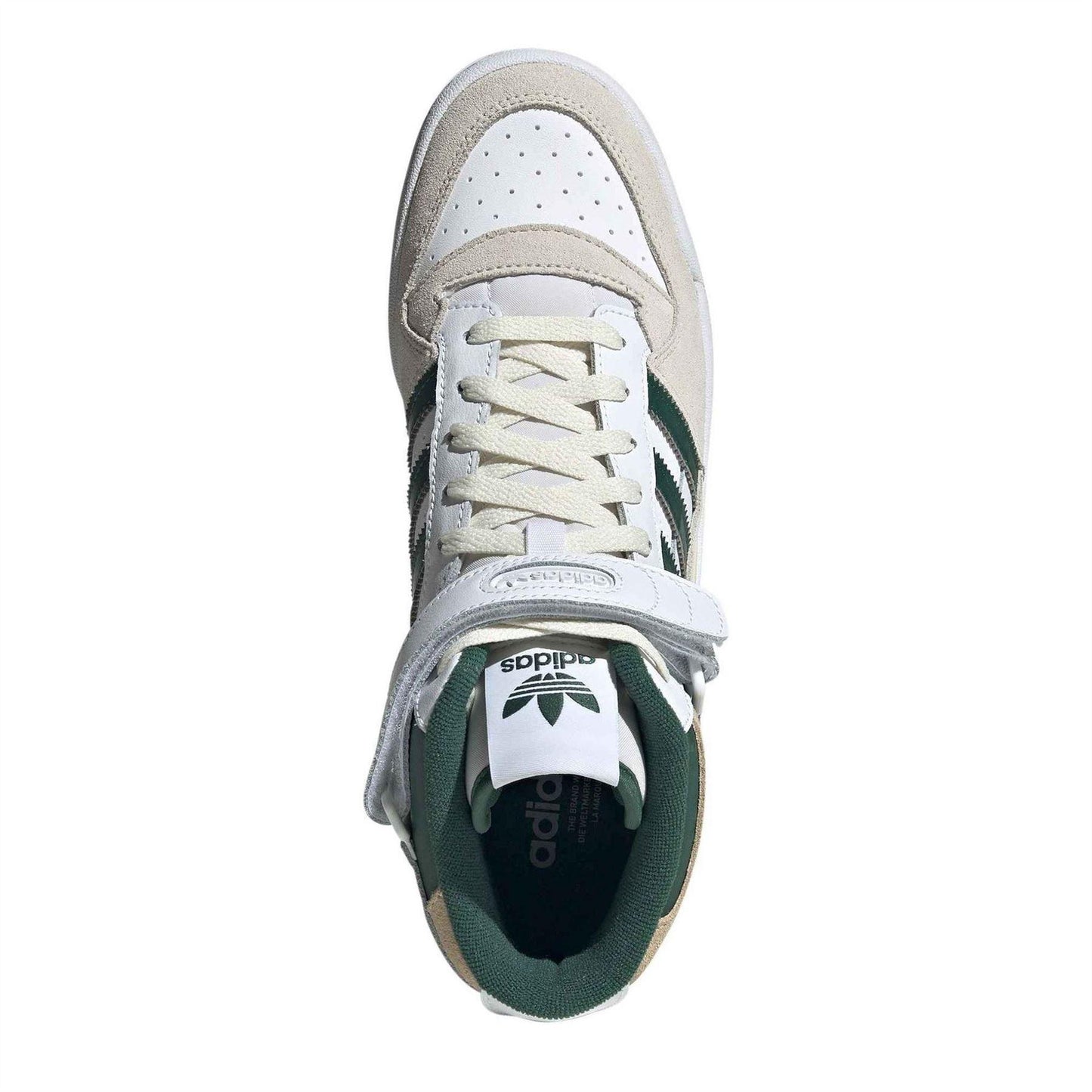 White - Lifestyle - Adidas Mens Forum Leather Mid Cut Trainers