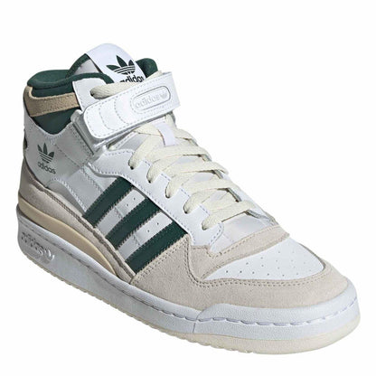 White - Pack Shot - Adidas Mens Forum Leather Mid Cut Trainers