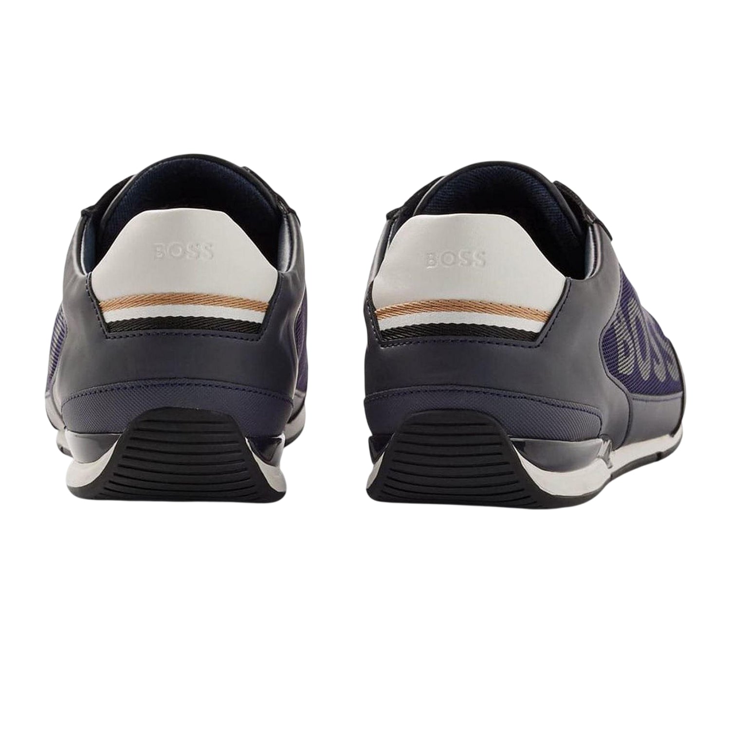 Dark Blue - Back - Boss Mens Saturn Slip-on Trainers
