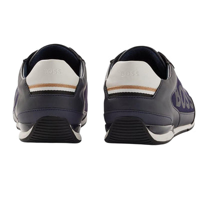 Dark Blue - Back - Boss Mens Saturn Slip-on Trainers