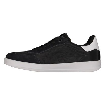 Black - Back - Skechers Womens-Ladies Wavy Low Cut Logo Trainers