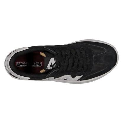 Black - Side - Skechers Womens-Ladies Wavy Low Cut Logo Trainers