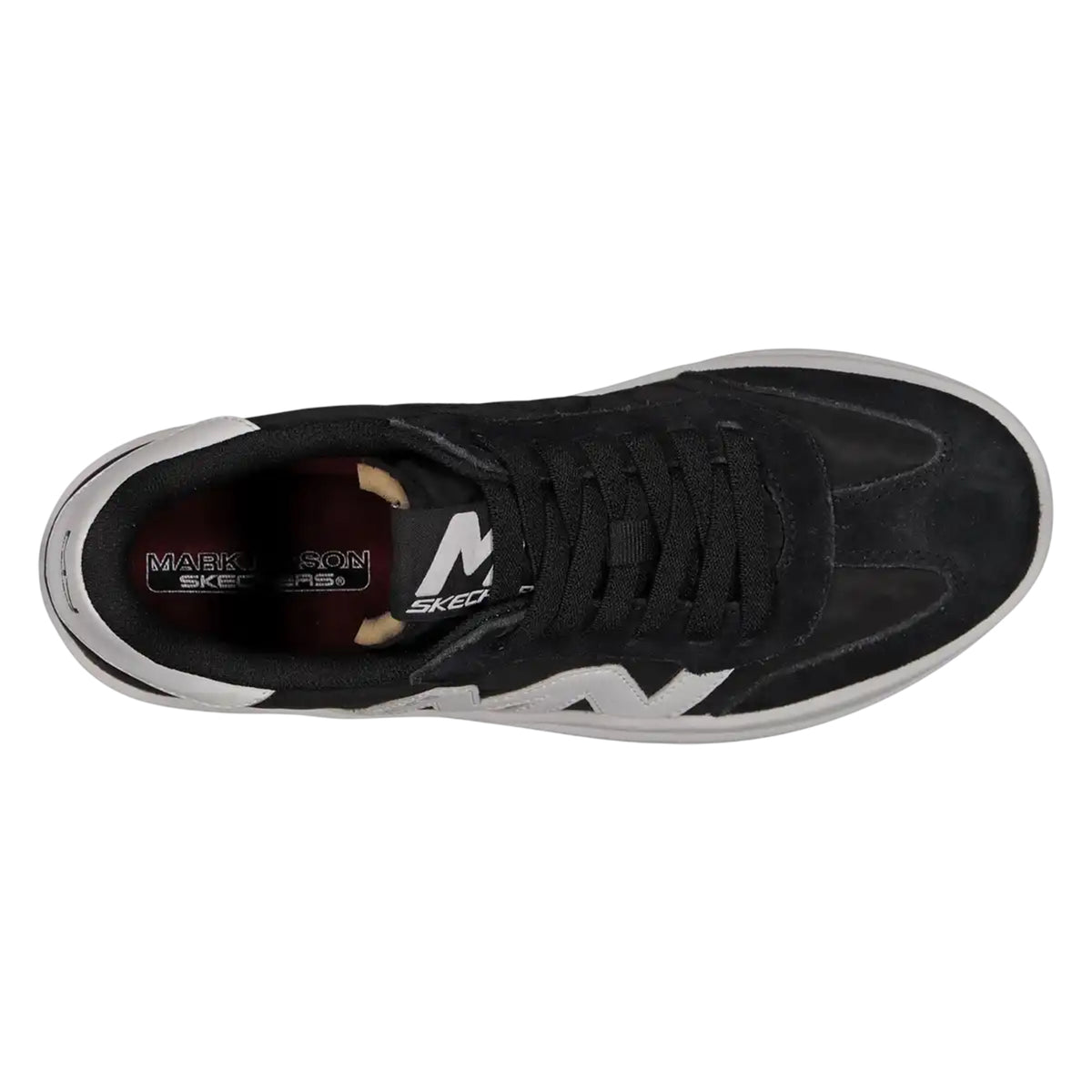 Black - Side - Skechers Womens-Ladies Wavy Low Cut Logo Trainers