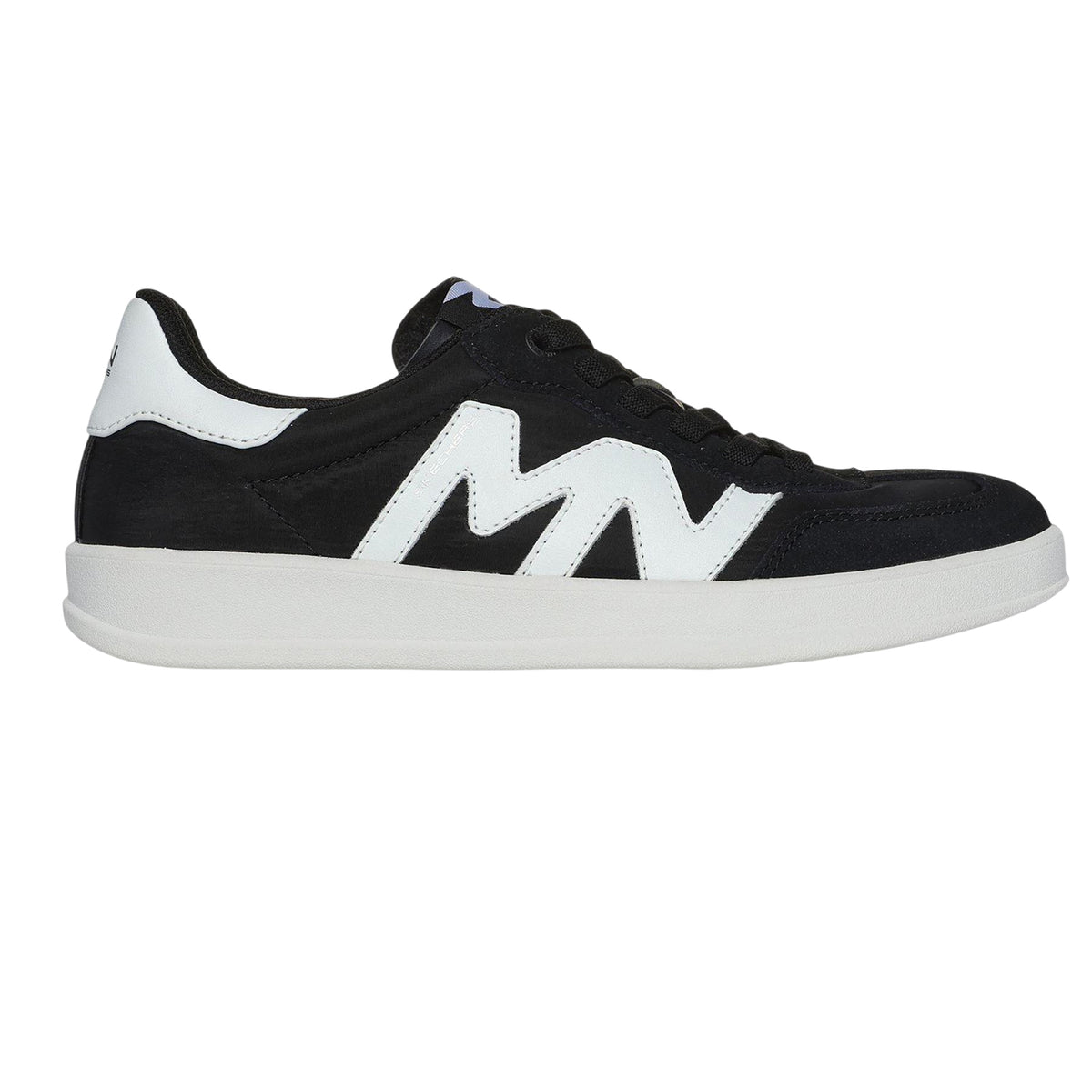 Black - Front - Skechers Womens-Ladies Wavy Low Cut Logo Trainers