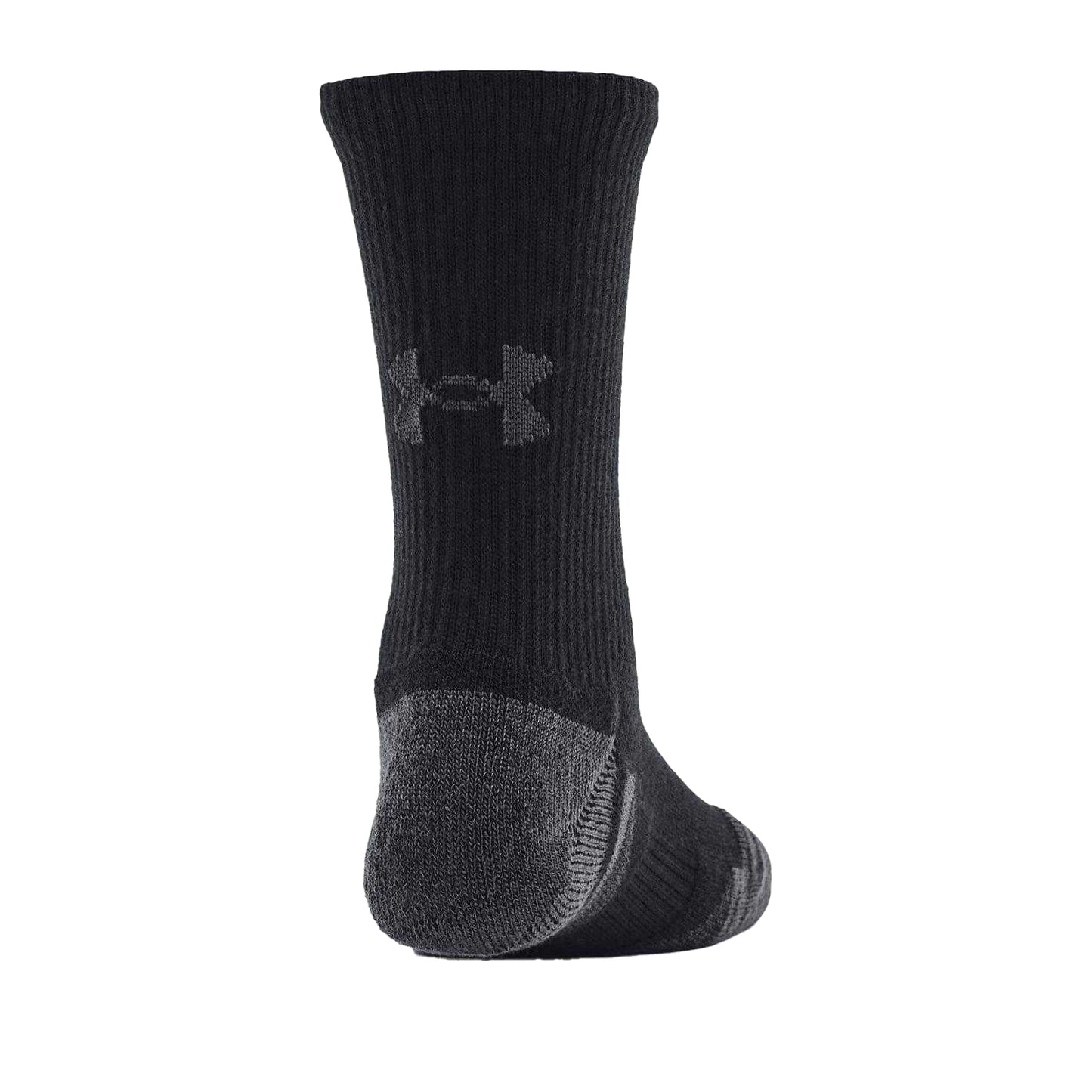 Black - Back - Under Armour Unisex Adult Logo Crew Socks (Pack of 3)