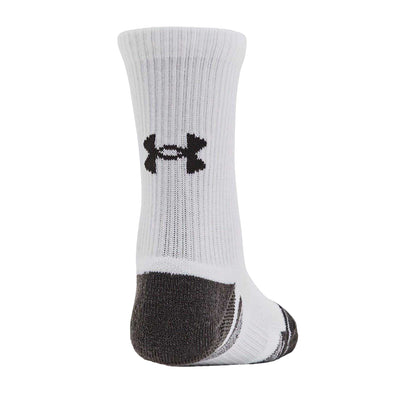 White - Back - Under Armour Unisex Adult Logo Crew Socks (Pack of 3)