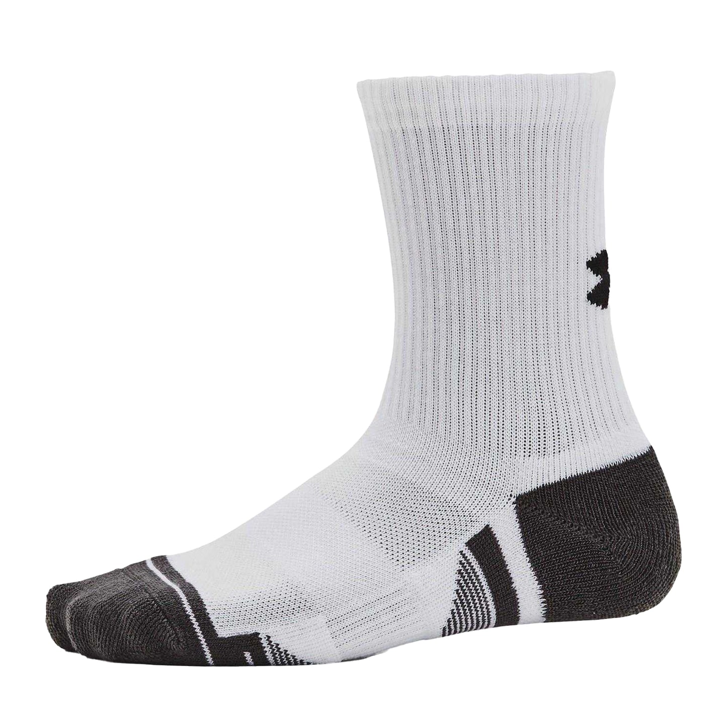White - Side - Under Armour Unisex Adult Logo Crew Socks (Pack of 3)