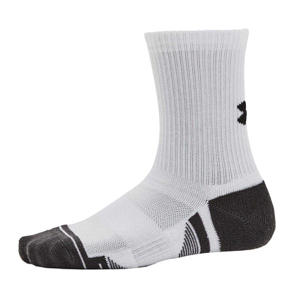 White - Side - Under Armour Unisex Adult Logo Crew Socks (Pack of 3)