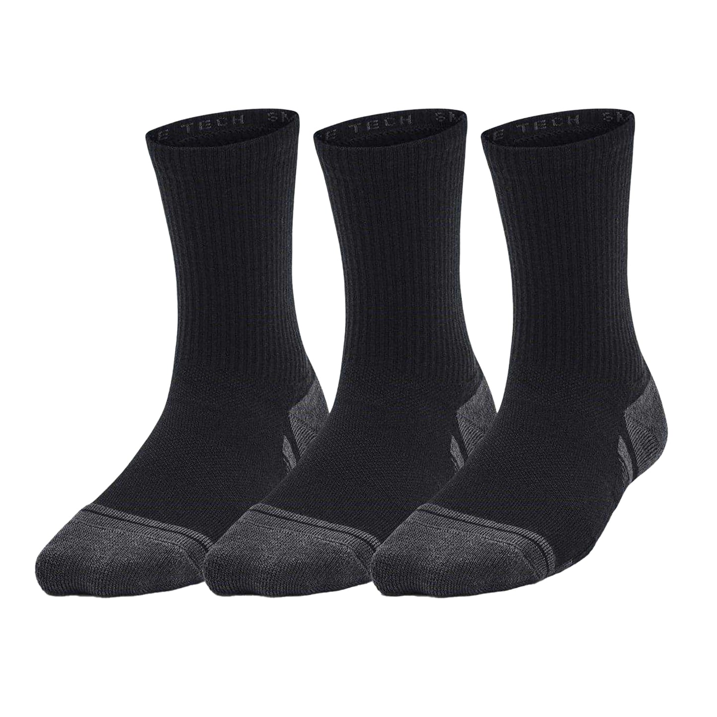 Black - Front - Under Armour Unisex Adult Logo Crew Socks (Pack of 3)