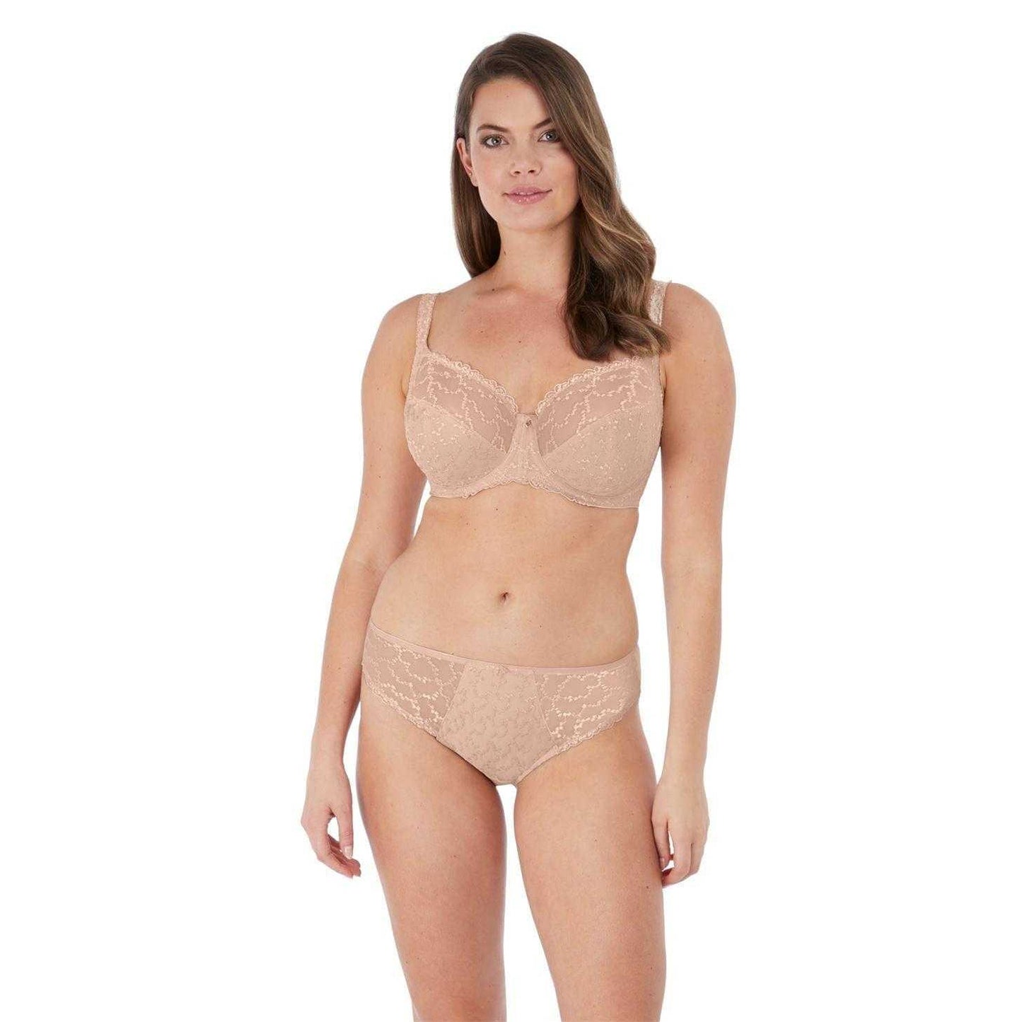 Natural Beige - Side - Fantasie Womens-Ladies Geometric Lace Briefs