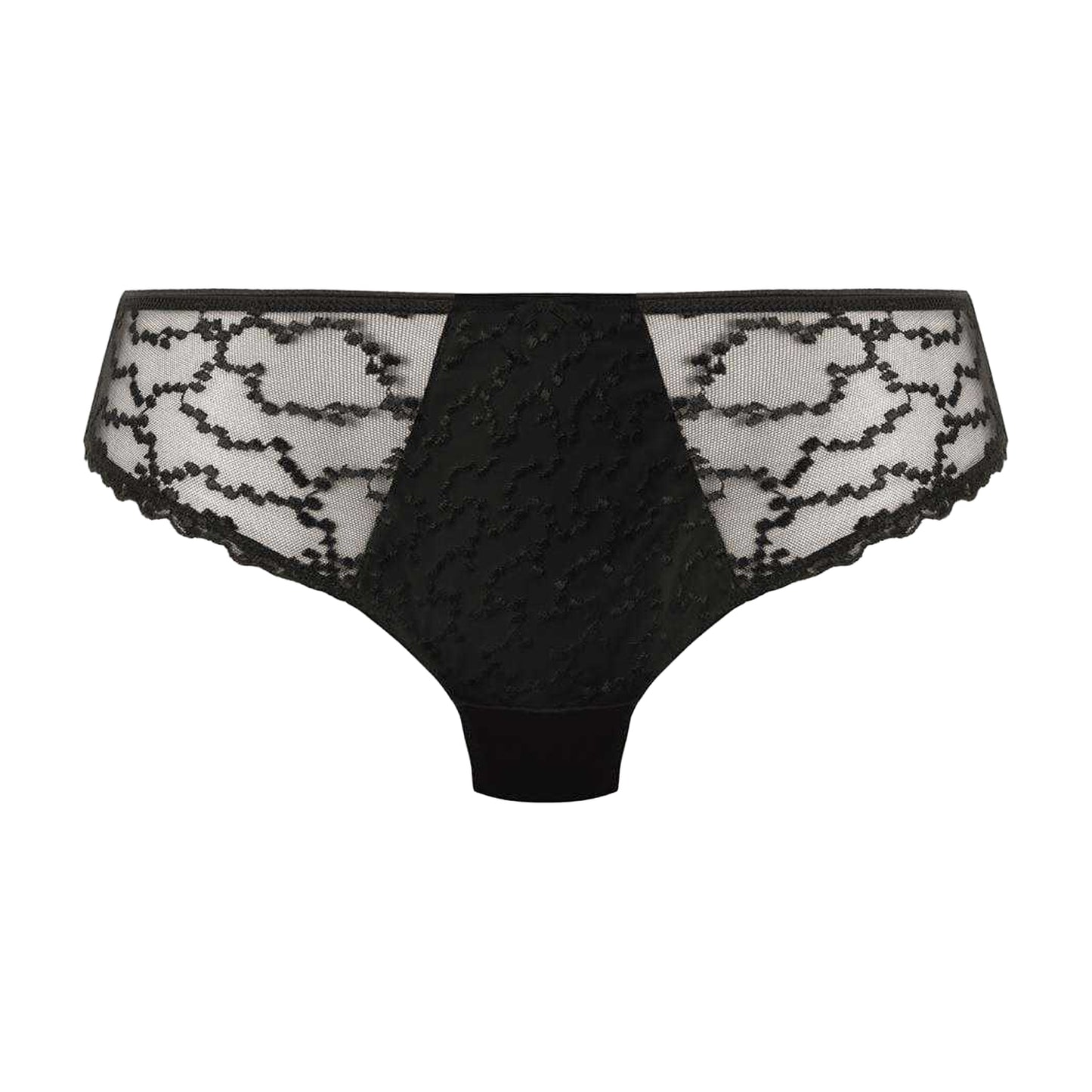 Black - Front - Fantasie Womens-Ladies Geometric Lace Briefs