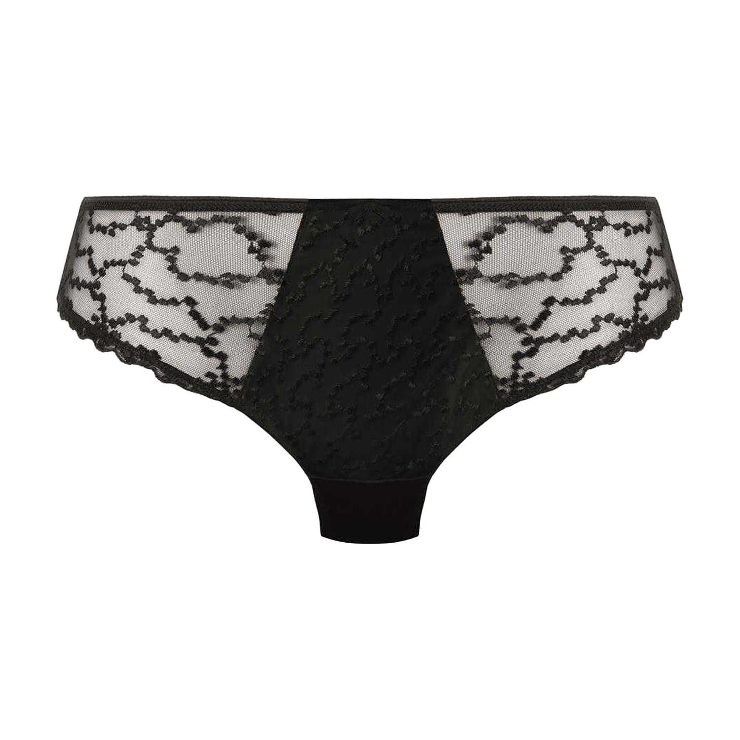 Black - Front - Fantasie Womens-Ladies Geometric Lace Briefs