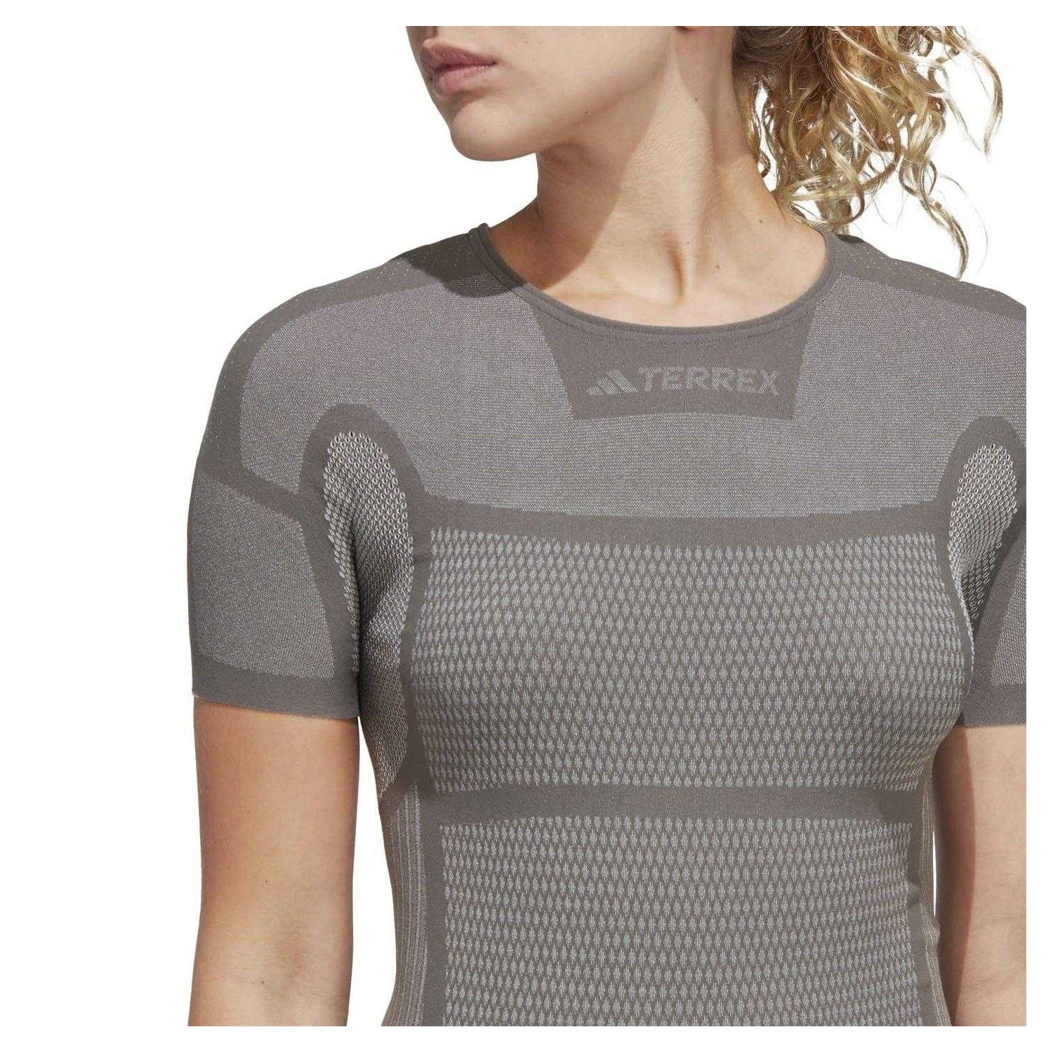 Grey-White - Side - Adidas Womens-Ladies Terrex Drynamo T-Shirt