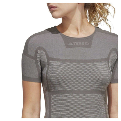 Grey-White - Side - Adidas Womens-Ladies Terrex Drynamo T-Shirt