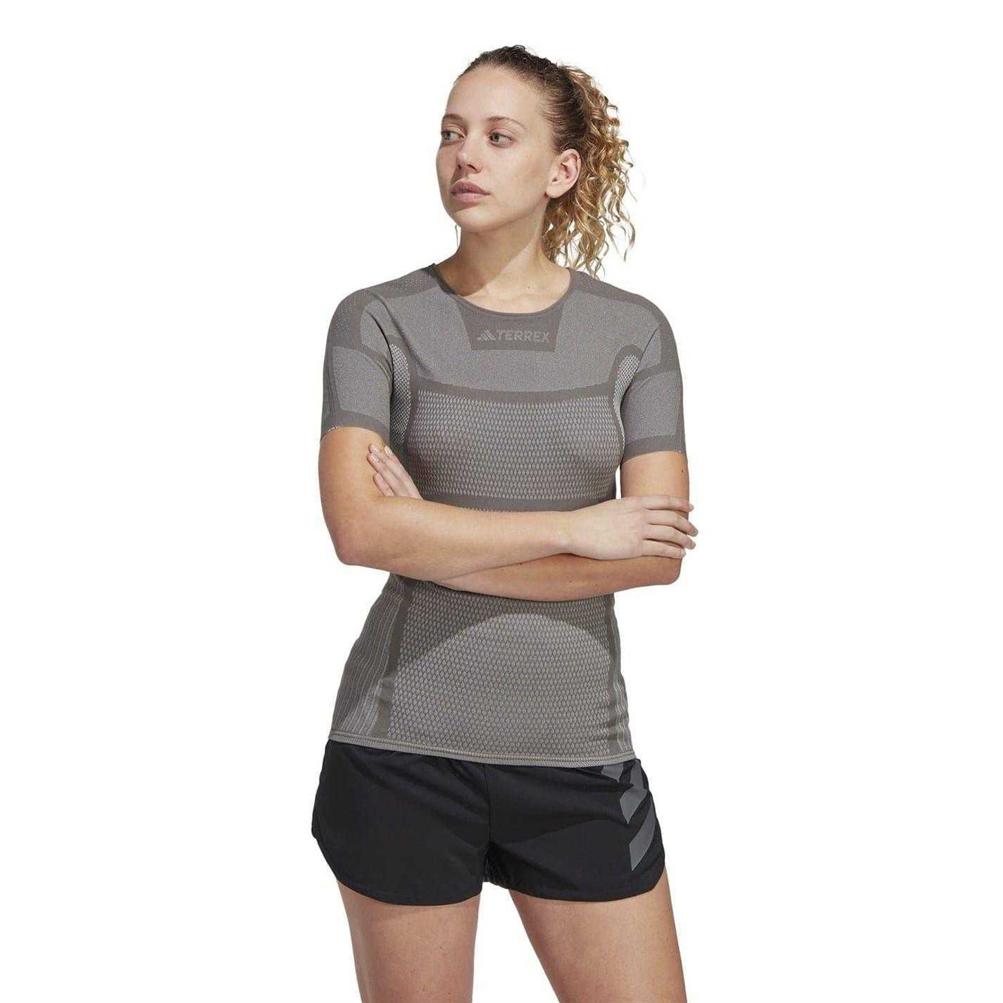 Grey-White - Lifestyle - Adidas Womens-Ladies Terrex Drynamo T-Shirt