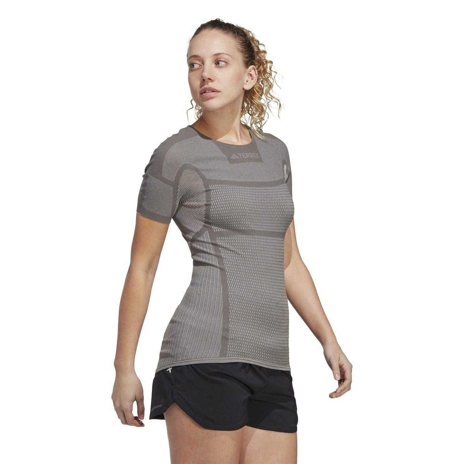 Grey-White - Pack Shot - Adidas Womens-Ladies Terrex Drynamo T-Shirt