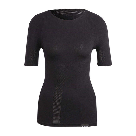 Black - Front - Adidas Womens-Ladies Terrex Merino Wool Sport T-Shirt