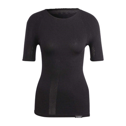 Black - Front - Adidas Womens-Ladies Terrex Merino Wool Sport T-Shirt