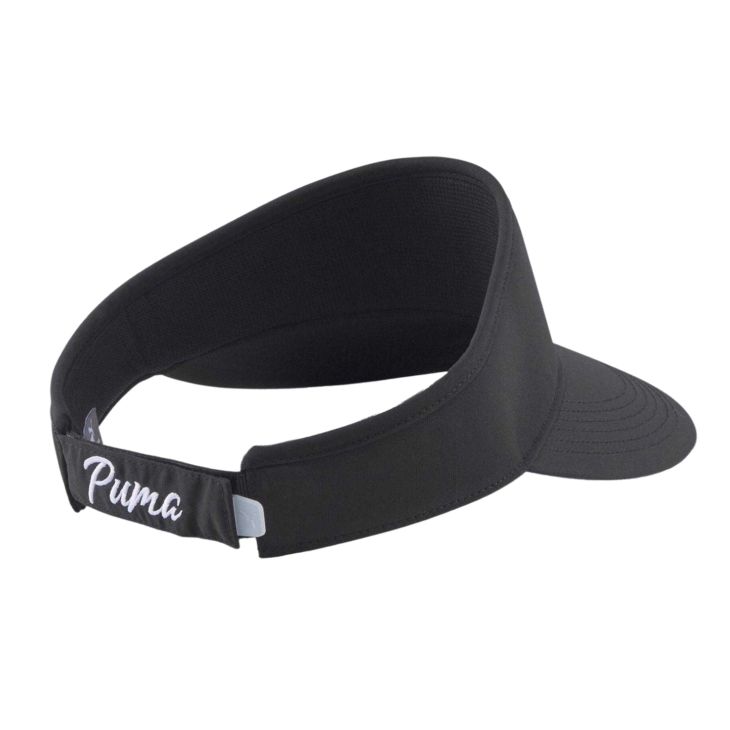 White-Black - Front - Puma Embroidered Logo Golf Visor