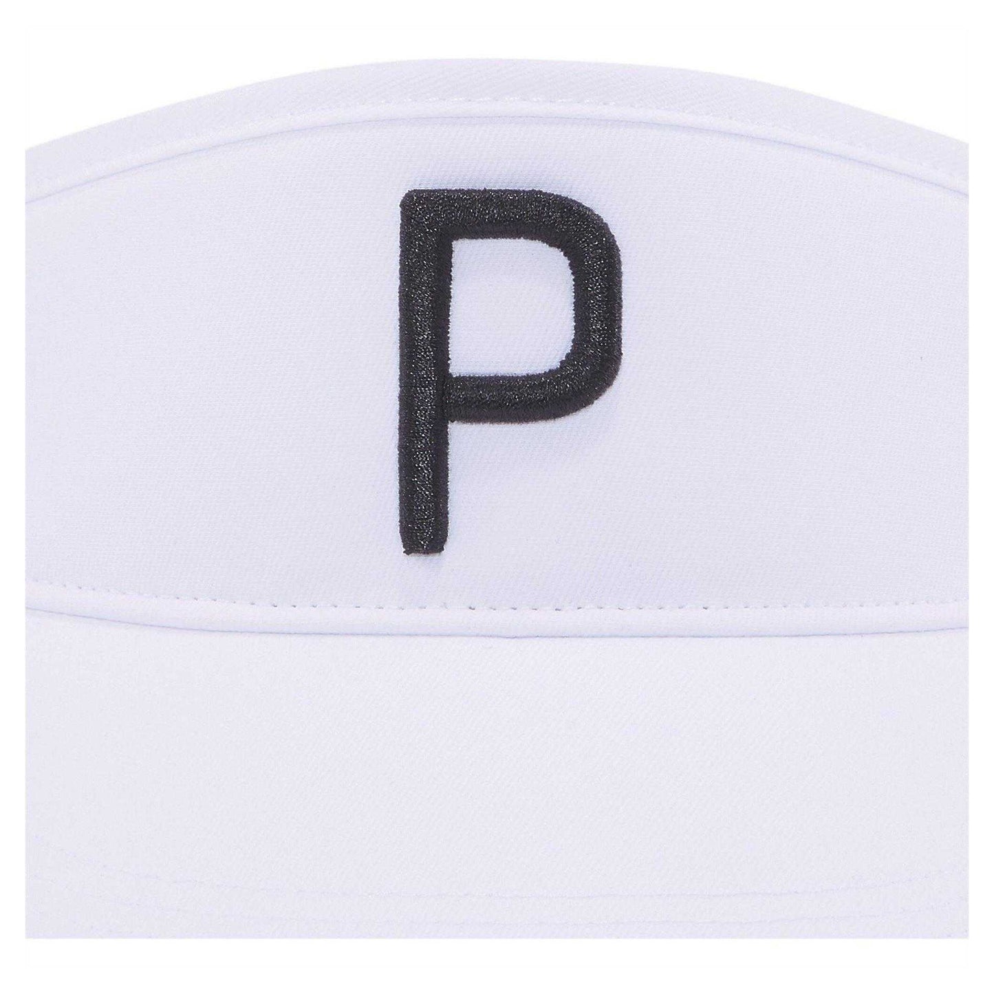 White-Black - Pack Shot - Puma Embroidered Logo Golf Visor