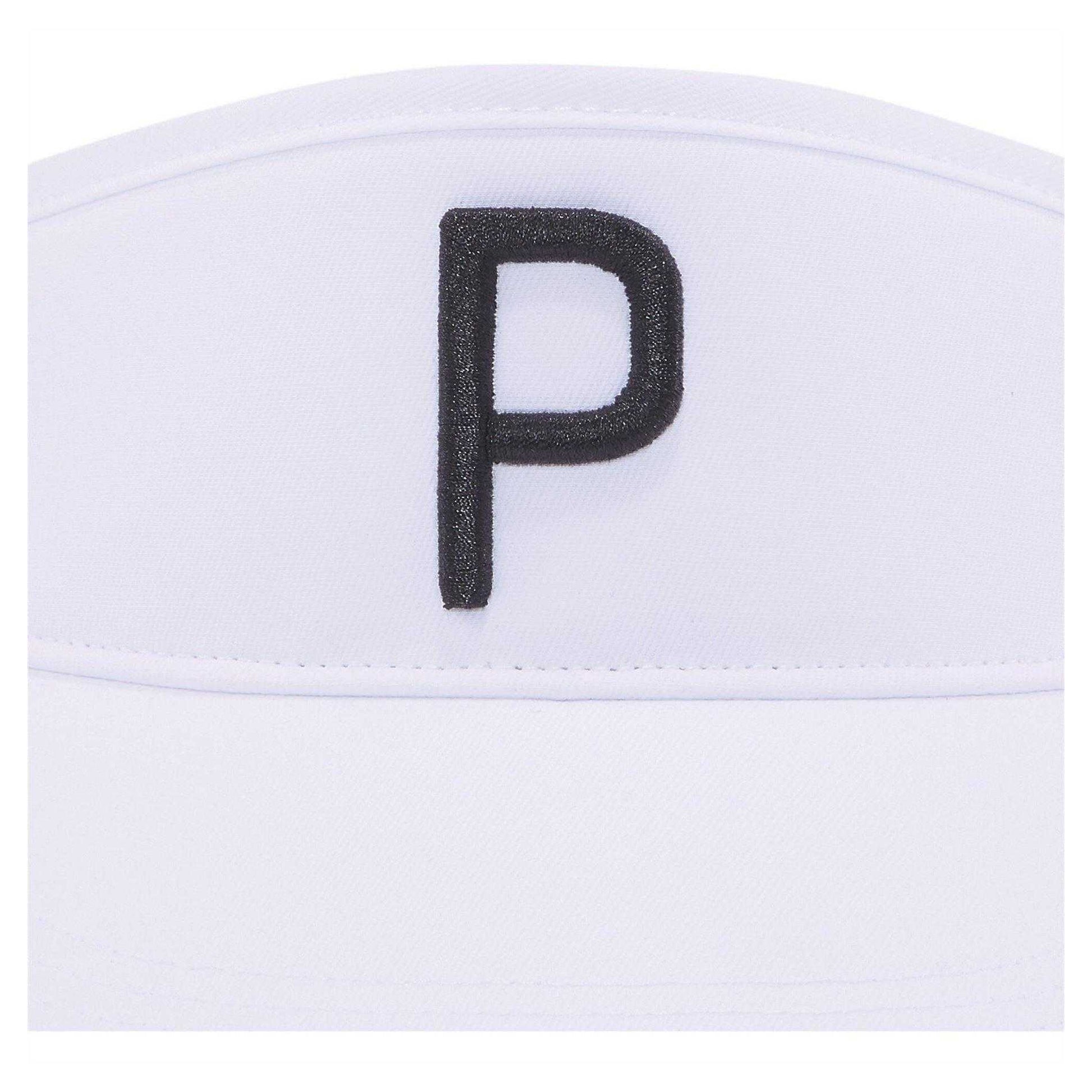 White-Black - Pack Shot - Puma Embroidered Logo Golf Visor