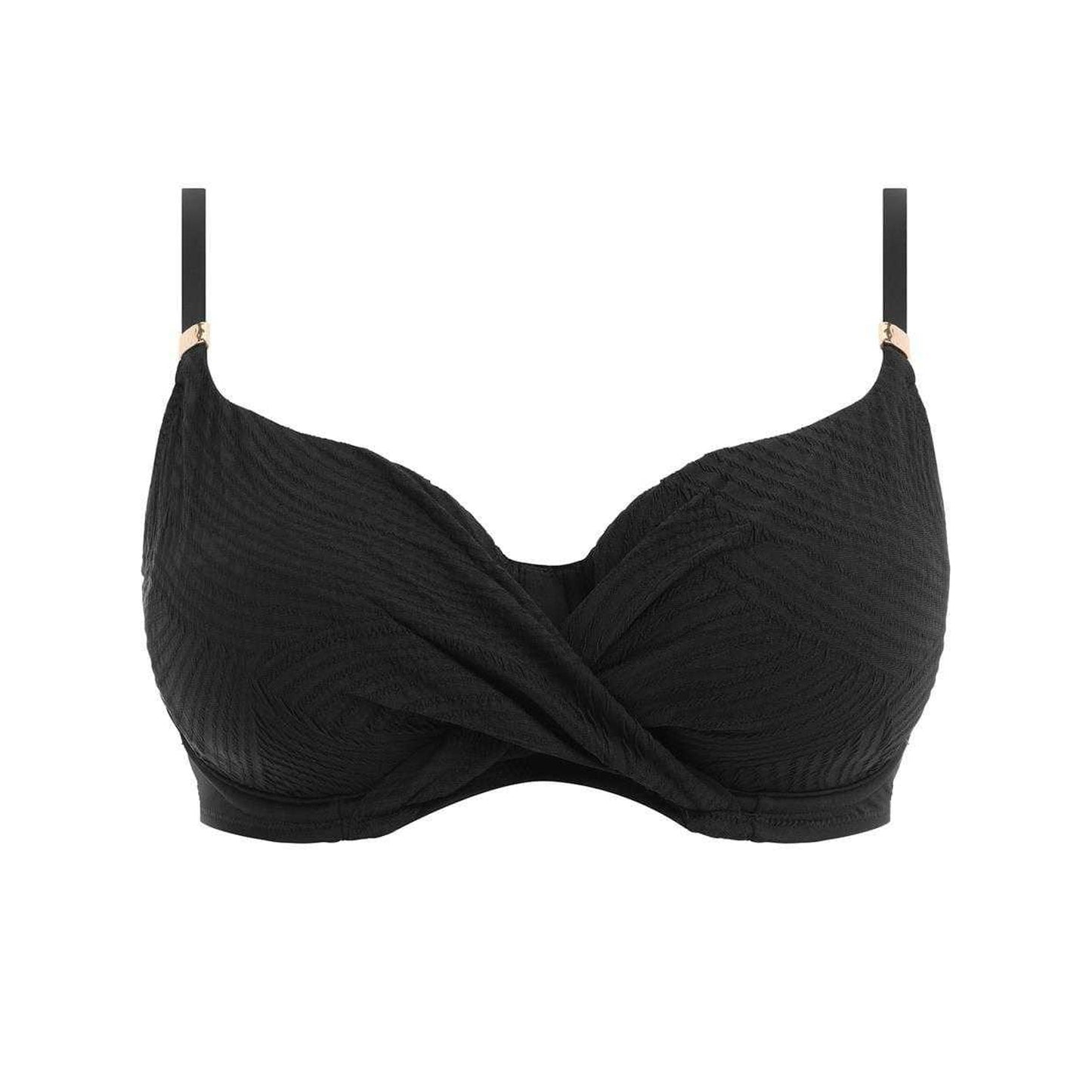 Black - Front - Fantasie Womens-Ladies Twist Full Cup Bikini Top