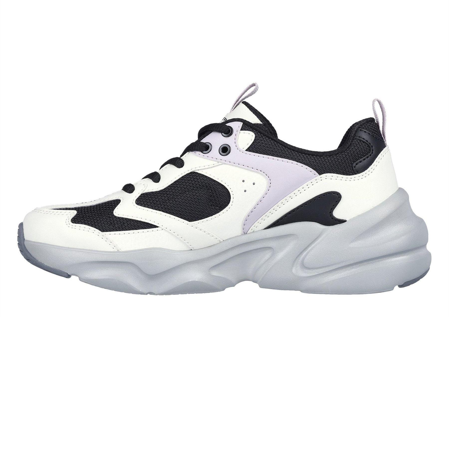 Black-White - Back - Skechers Womens-Ladies Bobsbamina Trainers