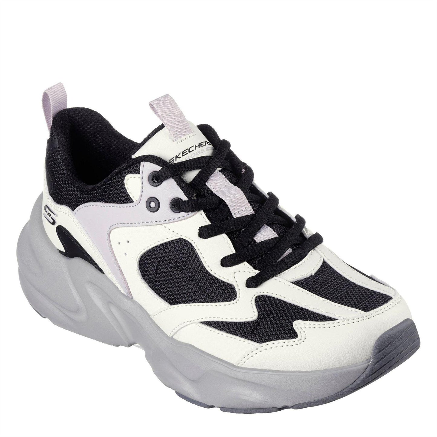 Black-White - Side - Skechers Womens-Ladies Bobsbamina Trainers