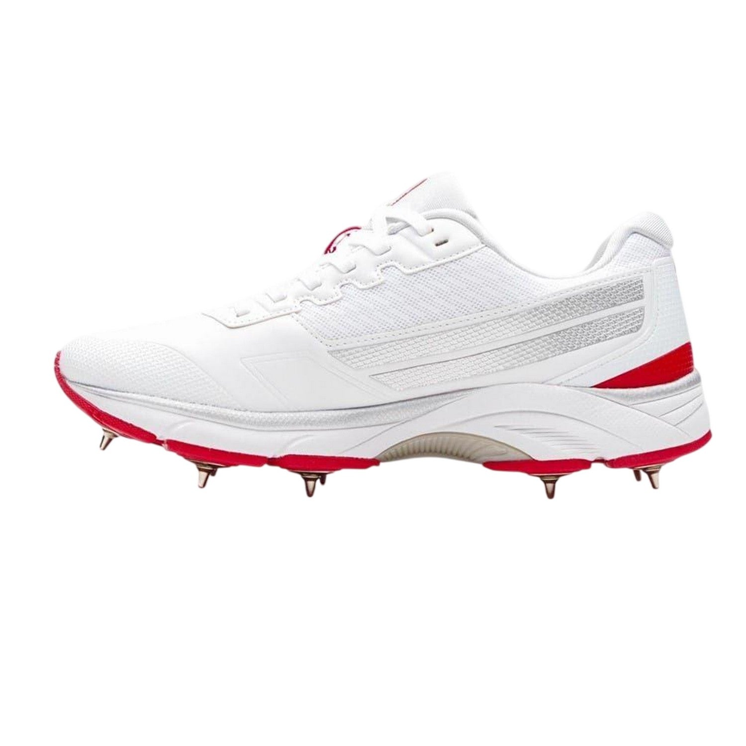 White-Red - Back - Gray-Nicolls Mens Velocity Leather Spikes Cricket Shoes