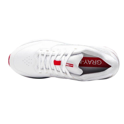 White-Red - Side - Gray-Nicolls Mens Velocity Leather Spikes Cricket Shoes