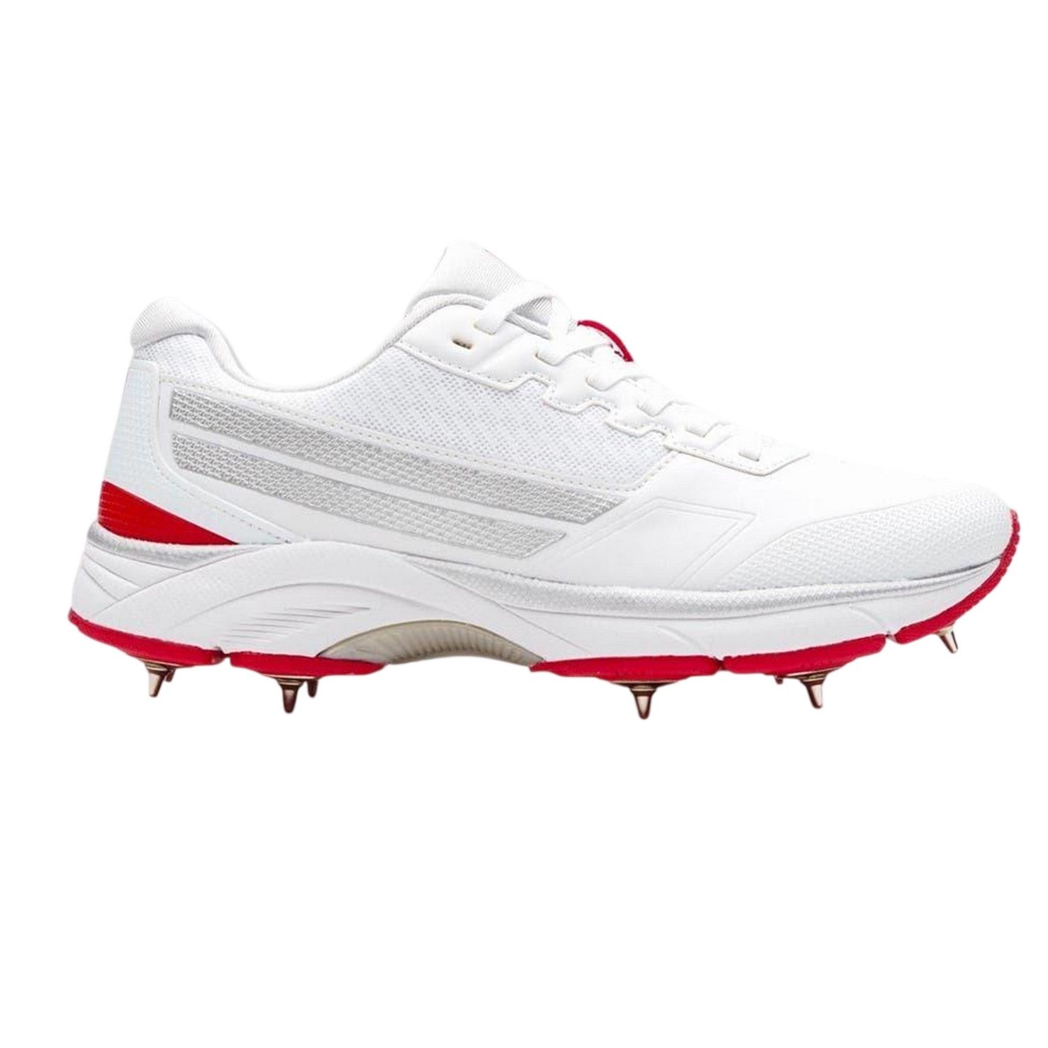 White-Red - Front - Gray-Nicolls Mens Velocity Leather Spikes Cricket Shoes