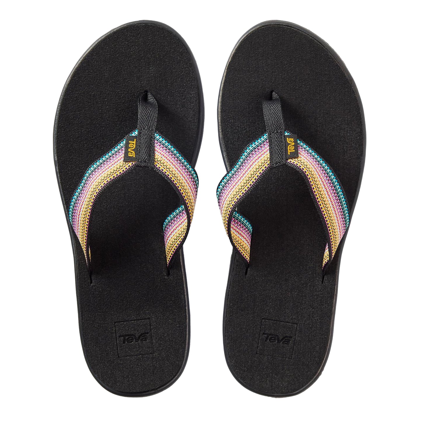 Black - Side - Teva Womens-Ladies Seasonal Walking Flip Flops