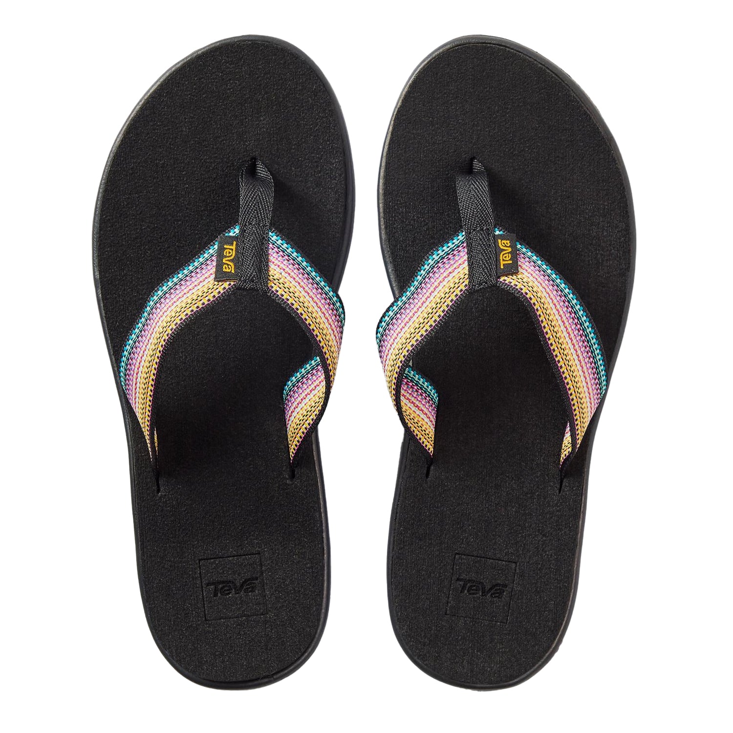 Black - Side - Teva Womens-Ladies Seasonal Walking Flip Flops