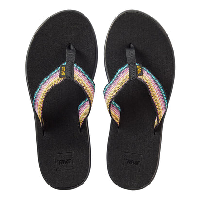 Black - Side - Teva Womens-Ladies Seasonal Walking Flip Flops