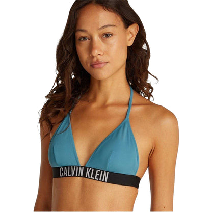 Storm Blue - Back - Calvin Klein Womens-Ladies Triangle Cups Bikini Top