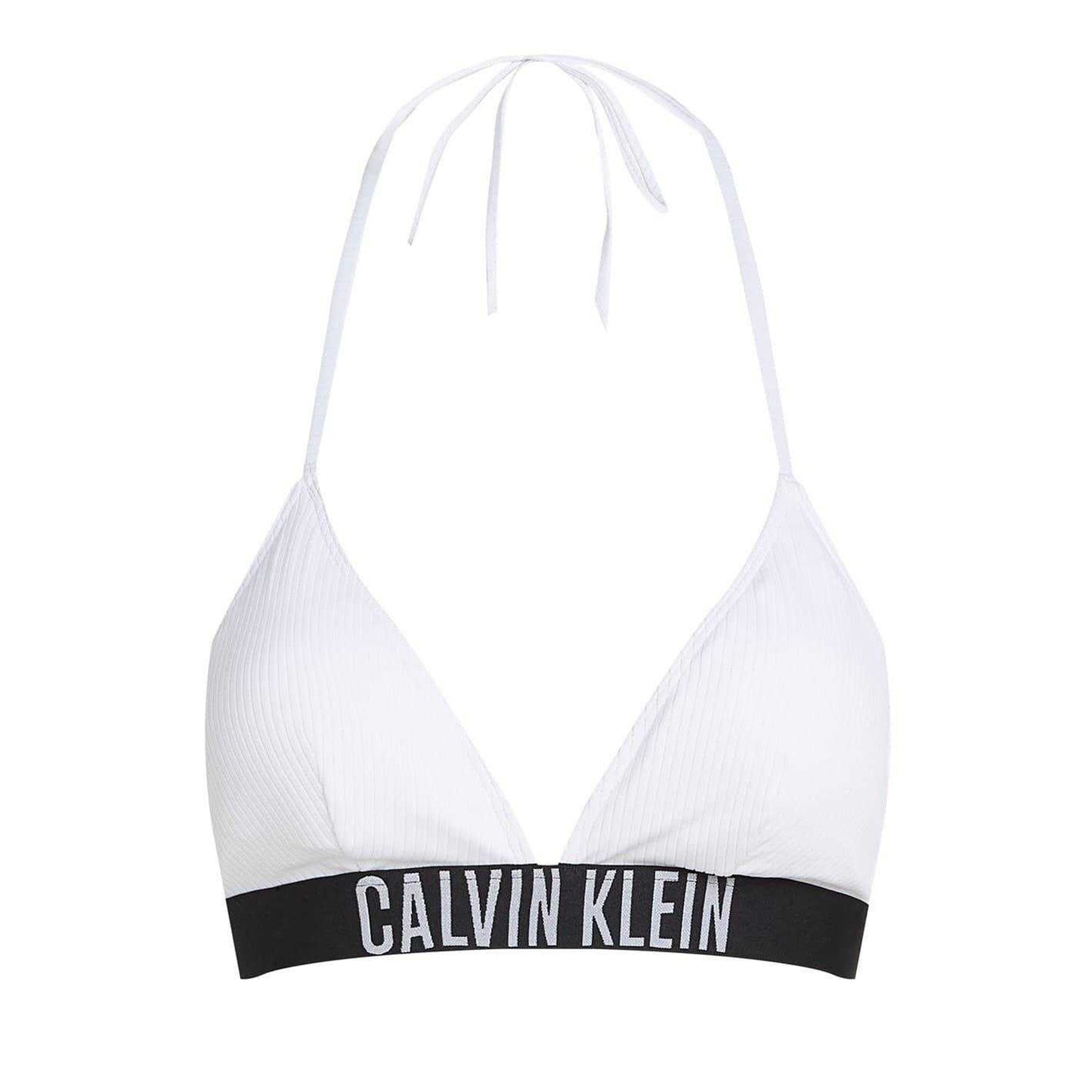 Brilliant White - Back - Calvin Klein Womens-Ladies Triangle Cups Bikini Top