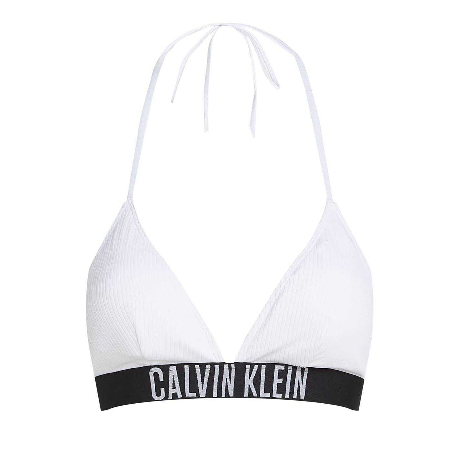 Brilliant White - Back - Calvin Klein Womens-Ladies Triangle Cups Bikini Top