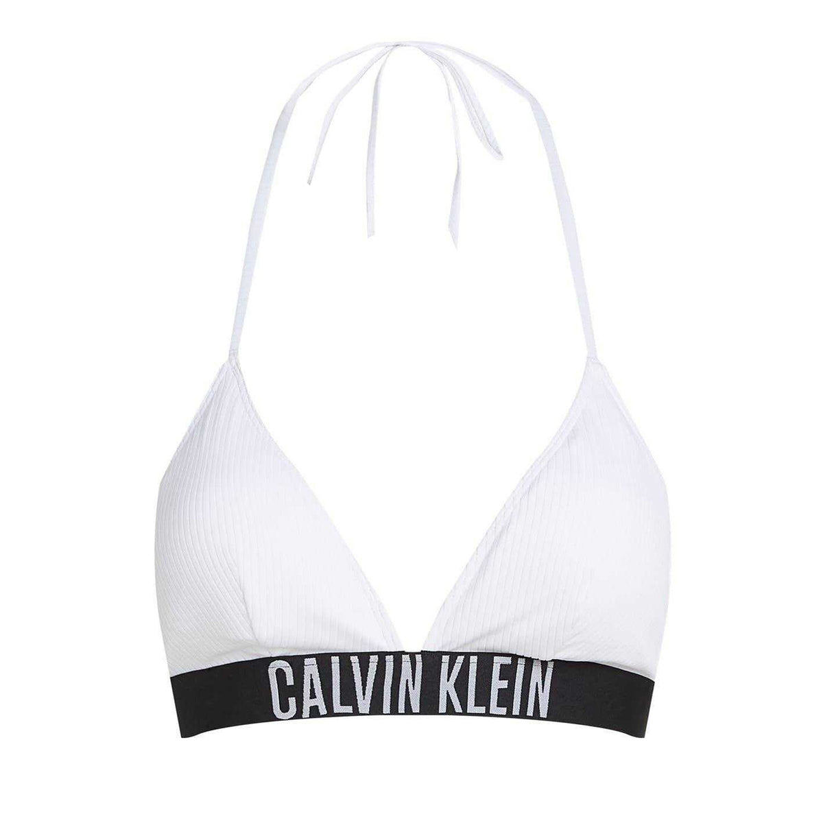 Brilliant White - Back - Calvin Klein Womens-Ladies Triangle Cups Bikini Top