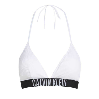 Brilliant White - Back - Calvin Klein Womens-Ladies Triangle Cups Bikini Top