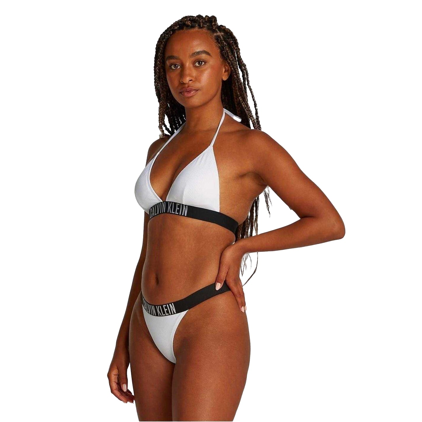 Brilliant White - Lifestyle - Calvin Klein Womens-Ladies Triangle Cups Bikini Top