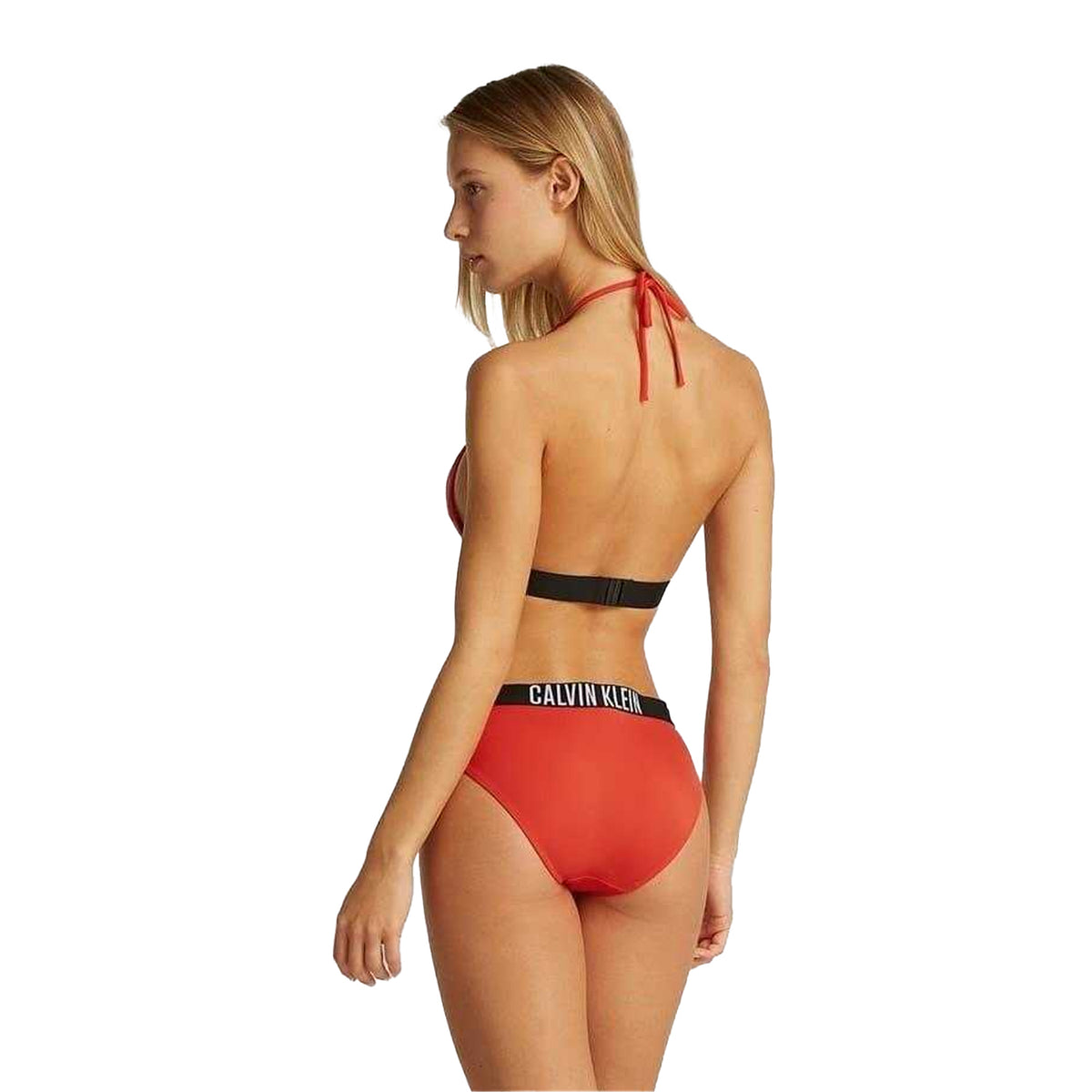 Chilli Red - Side - Calvin Klein Womens-Ladies Triangle Cups Bikini Top