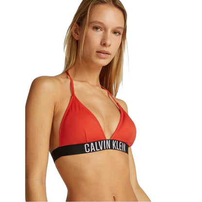 Chilli Red - Lifestyle - Calvin Klein Womens-Ladies Triangle Cups Bikini Top
