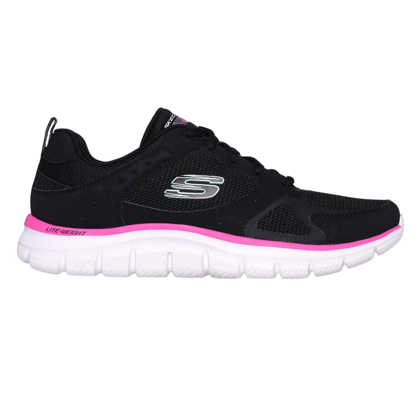 Black-Pink - Front - Skechers Childrens-Kids Track Slip-on Trainers